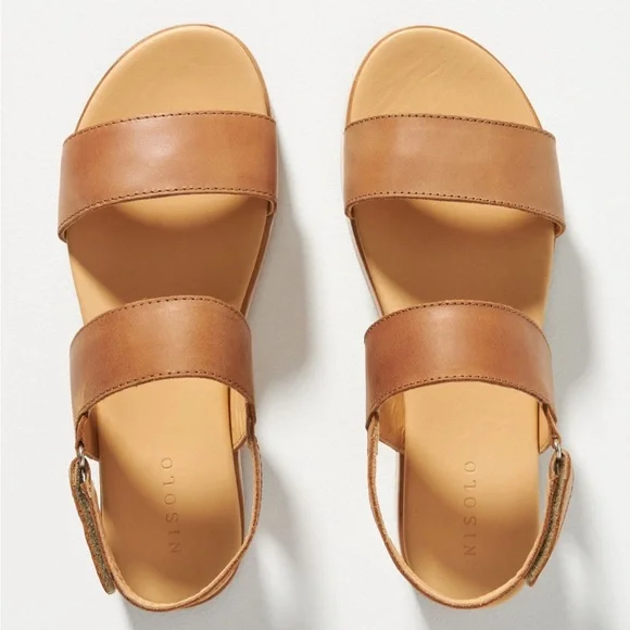 Anthropologie Nisolo Genuine Leather Go-To Platform Sandals - Picture 2 of 5